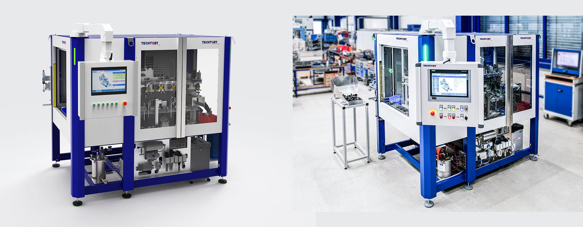 Assembly and testing system for quick couplings